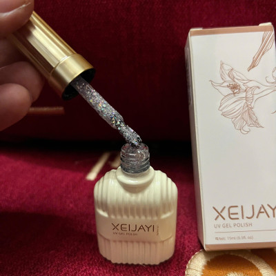 Sơn Gel Nhũ Kim Tuyến Vàng Bạc XEIJAYI Siêu Sáng Làm Nail, Hạt Nhũ Loại 1 Bắt Sáng Lấp Lánh 15ml, Chất Sơn Đậm Đặc Cho Móng Lộng Lẫy Nữ Women