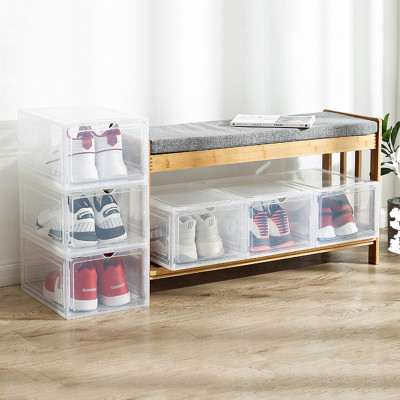 COMBO 2 Hộp Nhựa Cứng Thông Minh Đựng Giày Thể Thao Sneaker Nắp Trong Suốt Có Nam Châm Hít VÀ Cửa Gài - Chịu Lực Tốt