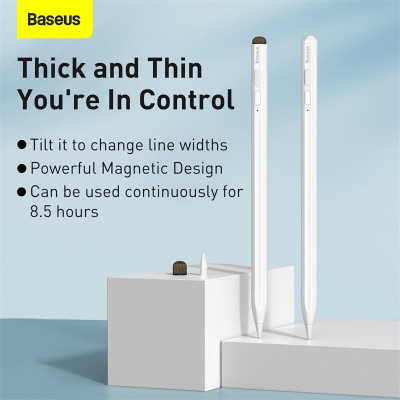 Bút cảm ứng Baseus Smooth Writing Capacitive Stylus dùng cho iPat Pro/ Smartphone/ Tablet Android (Active + Passive Version, Magnetic Adsorption, Tilt & Strength sensitive) - Hàng Chính Hãng