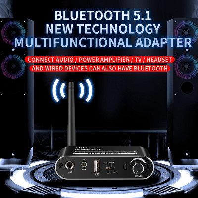 ROGTZ - Bộ Chuyển Đổi Âm Thanh DAC HIFI Bluetooth 5.1 T02 Chip giải mã DAC ES9038Q2M Hỗ trợ âm thanh 5.1/7.1 kênh Cổng Kết Nối Optical USB Coaxial Hỗ Trợ Đa Định Dạng MP3 APE FLAC WAV WMA - Hàng Chính Hãng