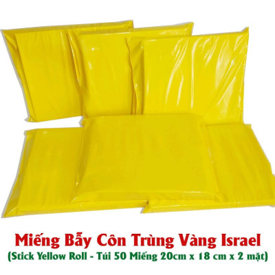 25 Miếng Bẫy Ruồi Vàng, Bẫy Côn Trùng gây hại rau sạch và cây ăn trái tại nhà nhập khẩu Israel Sticky Yellow Roll