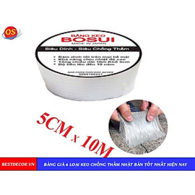 combo 2 cuộn Băng keo chống thấm cao cấp Bosui Nhật Bản siêu dính khổ 5cm x 10m