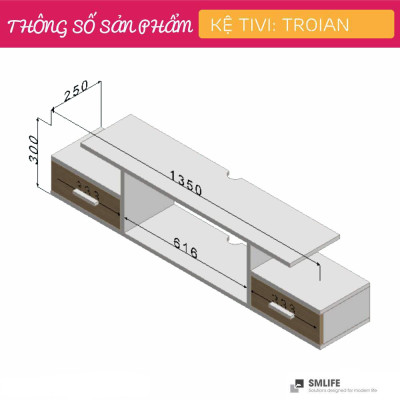 Kệ tivi gỗ hiện đại SMLIFE Troian