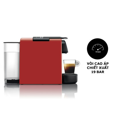 Bộ máy pha cà phê Nespresso Essenza Mini Đỏ & máy đánh sữa Aeroccino 3 - Hàng chính hãng