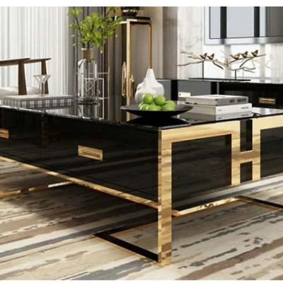 Bàn Trà Và Kệ Tivi Mặt Đá Nhập Khẩu Tundo HHP-SET616-20 Hiện Đại