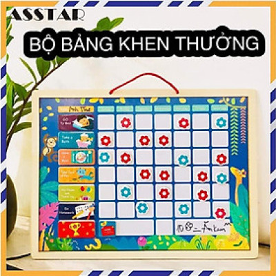 Đồ Chơi Trẻ Em, Bảng Khen Thưởng Kỷ Luật Cho Bé, Đồ Chơi Gỗ Bảng Sticker Có Nam Châm Giúp Bé Rèn Luyện Thói Quen Tốt