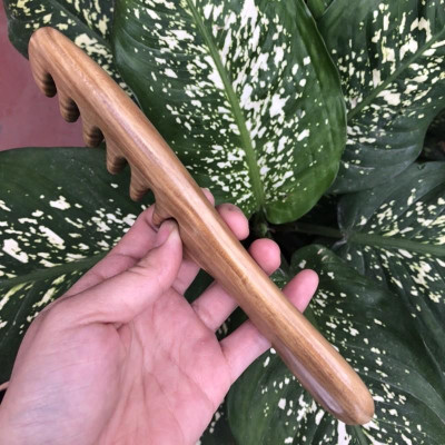 Lược răng thưa massage đầu bằng gỗ Thơm/ giúp lưu thông máui (Size: XL- 20cm) - COH259 