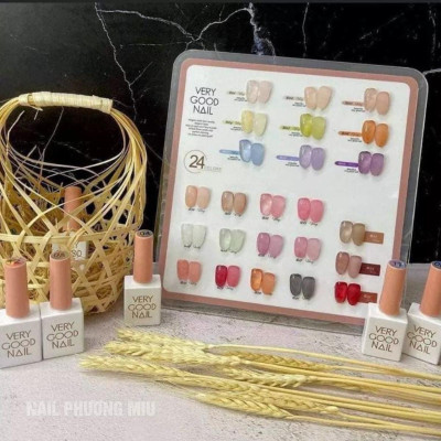 Set Sơn Thạch Very Good Nail 24 Màu Tặng Bảng Màu Mica Sơn Sẵn Chất Đậm Mướt, Màu Chuẩn Bền Bóng Chuyên Dùng Làm Nail Nữ Women