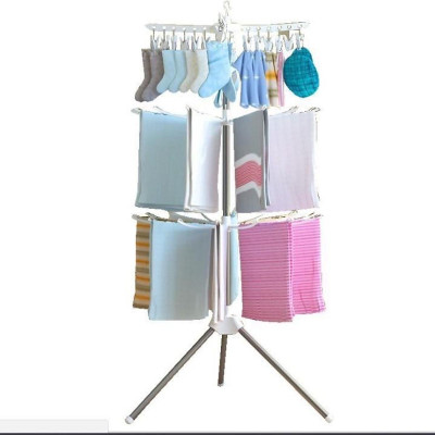 Cây Sào Phơi Đồ Inox Thông Minh Gấp Gọn Đa Năng 3 Tầng Treo Đồ Cho Trẻ Em, Bé Sơ Sinh Giao Màu Ngẫu Nhiên