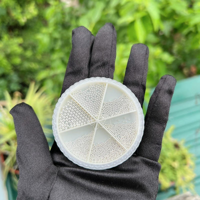 Set Bi Tròn Vàng Bạc Mix Size Kim Loại Không Gỉ Bi Siêu Bé 0.4mm ANGELICA Trang Trí Móng, Phụ Kiện Làm Nail Cao Cấp Sáng Bóng, Dễ Sử Dụng