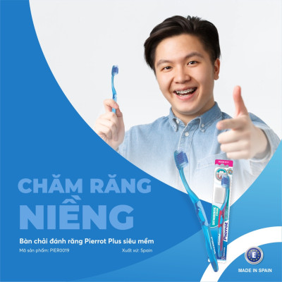 [ Mua 2 tặng 1 set kid ] Bàn chải kẽ răng dành cho răng niềng Pierrot Tây Ban Nha