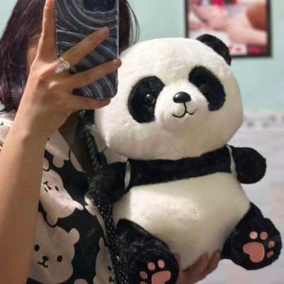 Thú nhồi bông gấu trúc đeo Balô quả bơ đáng yêu - Size 45cm - Qùa tặng gấu bông gấu trúc êm mịn cho bé.