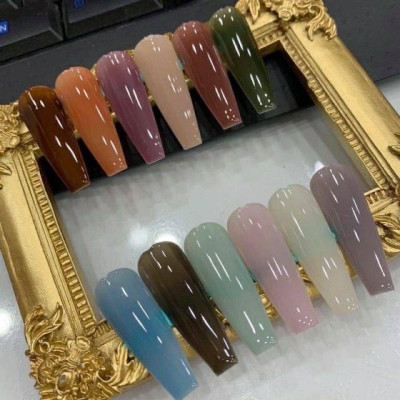 Sơn Thạch Lẻ Bobo Màu Xanh 9, Rượu Vang 28, Sơn Trơn Nước Gạo 13, Nâu Tây 20, Trắng Sữa Bóng Mướt Làm Nail, Màu Chuẩn Chai 15ml Đậm Đặc Bám Móng