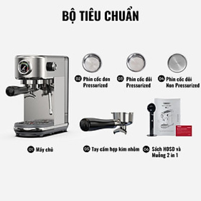 Máy Pha Cà Phê Espresso H10B nhỏ gọn pha espresso gia đình full chức năng DIY linh hoạt, bán tự động, Hàng Chính Hãng