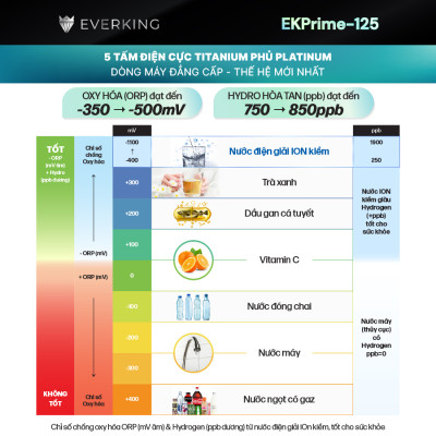 Máy Lọc Nước Điện Giải iON Kiềm EVERKING EKPrime-125 - Hàng Chính Hãng