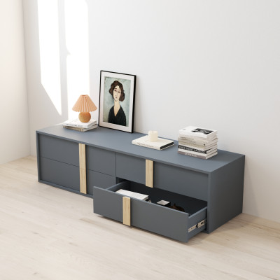 HAPPY FURNITURE , Tủ lưu trữ 4 ngăn kéo - SPACE, THK_281 , 160cm x 45cm x 43cm DxRxC