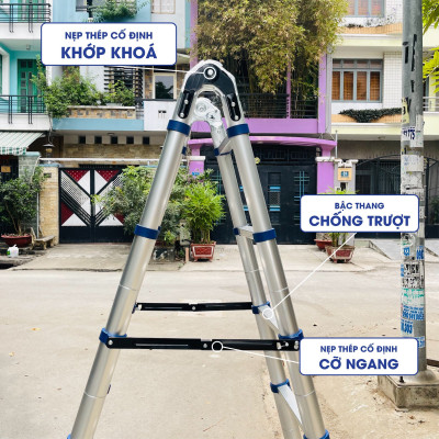 Thang nhôm rút đôi DIY TL-AI-50S chiều cao sử dụng tối đa chữ A 2.4m chữ I 5m - Tiêu chuẩn chất lượng an toàn Châu Âu