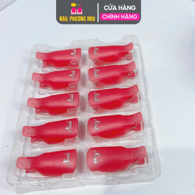 Kẹp Ủ Tay Phá Gel Silicon Dẻo Làm Nail, Set 10 Cái Tiện Lợi, Không Khí Không Lọt, Tháo Gel Nhanh Chóng, Bảo Vệ Móng