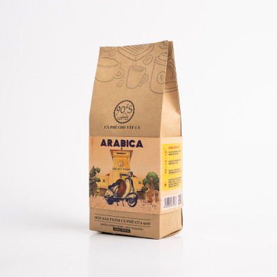Cà Phê Hạt Arabica Rang Mộc Nguyên Chất - 90S Coffee Vietnam - 100% Cà Phê Sạch Cao Cấp
