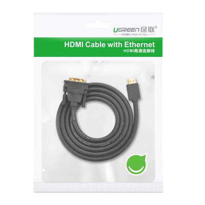 Ugreen UG50349HD133TK 3M màu Đen Cáp chuyển đổi HDMI sang DVI 24 + 1 thuần đồng - HÀNG CHÍNH HÃNG