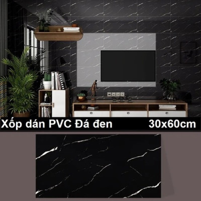 Bộ 10 Tấm Xốp Dán Tường 3D PVC Đá Xám La Mã 60x30cm Keo Sẵn Dày 2,5mm Cao Cấp, Sang Trọng 