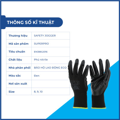 Găng tay bảo hộ chống dầu nhớt Jogger SUPERPRO