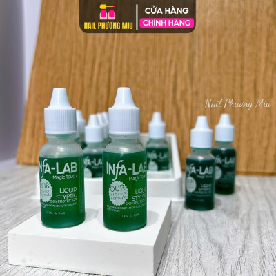 Dung Dịch Cầm Máu Infa-Lab Cao Cấp Chai 15ml Làm Nail An Toàn, Cầm Máu Nhanh 3-5 Giây, Dùng Nhiều Lần Nail Phương Miu Nữ Women