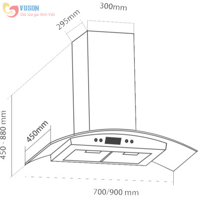 Máy Hút Mùi Eurosun 70K15E - Hàng chính hãng