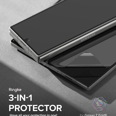 Bộ dán màn hình cho Samsung Galaxy Z Fold 6 RINGKE 3-in-1 Protector, dán màn hình ngoài, màn hình trong, dán viền_ Hàng chính hãng