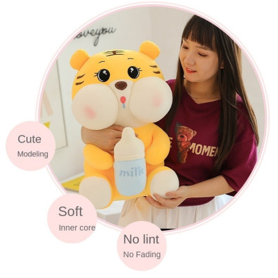 Gấu bông hổ ôm bình sữa siêu dễ thương – Quà tặng thú nhồi bông cọp má phệ bú bình – Size từ 50 cm đến 80 cm – Gối ôm hổ milk cho bé ngủ ngon