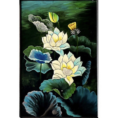 Tranh sơn mài - HOA SEN, HOA HỒNG,....cao cấp size 40x60 cm thích hợp để trang trí, làm quà tặng,...