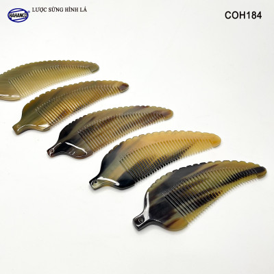 Lược Sừng Hình Lá Bằng Sừng Uốn Lượn Tinh Xảo Xuất Nhật - COH184