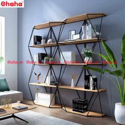 KỆ TRANG TRÍ PHÒNG KHÁCH THIẾT KẾ SANG TRỌNG OHAHA - KTT015