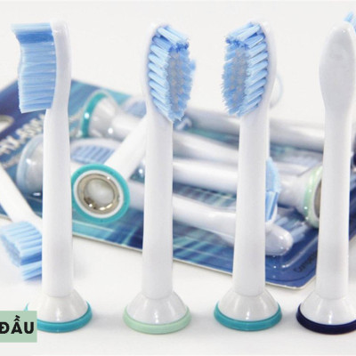 Bộ 4 đầu bàn chải đánh răng điện HX-6054 cho máy Philips Sonicare cho răng nhạy cảm HX3, HX6, HX7, HX8, HX9, R, FlexCare +, FlexCare, HealthyWhite, HydroClean, EasyClean, DiamondClean