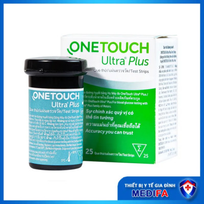 Combo 25 que thử đường huyết One Touch Ultra Plus và 25 kim lấy máu One Touch Delica Plus, Hàng chính hãng