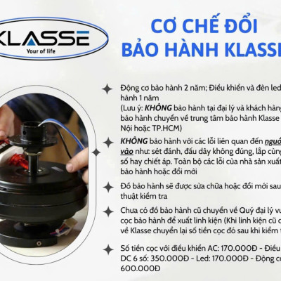 Quạt trần đèn 5 cánh Klasse 56KSA 901D1 Hàng chính hãng