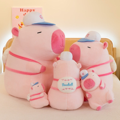 Thú nhồi bông capybara hồng đeo balo dễ thương - Size từ 35cm đến 55cm - Móc khoá gấu bông Capybara
