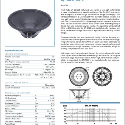 Loa rời 4 tấc từ Neo Paudio Thái Lan SNII-15LF - Hàng chính hãng