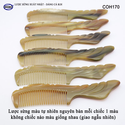 Lược sừng xuất Nhật (Size: L - 20cm) COH170 - Lược đuôi cá Koi đẹp mềm mại ️- Chăm sóc tóc