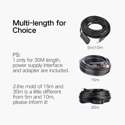 Ugreen UG10324US121TK 20M màu Đen Cáp tín hiệu nối dài USB 2.0 có chip khuếch đại cao cấp - HÀNG CHÍNH HÃNG