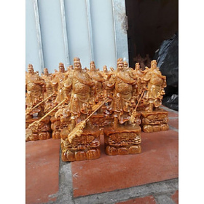 Tượng quan công câm đao trấn ải gỗ huyết long cao 20