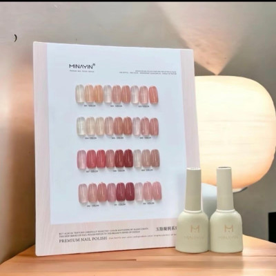 [Chai Lẻ] Sơn Thạch Minayin 12 Màu Tông Hồng Tặng Bảng Màu Cao Cấp Làm Nail, set Sơn Gel Sánh Đặc Mịn Mướt 15ml, Bám Màu Lâu Nữ Sơn Gel Women