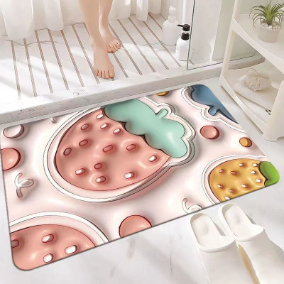Thảm Lau Chùi Chân Silicone 3D Chống Trượt Thấm Hút Tốt In Họa Tiết Hoạt Hình Dễ Thương Trang Trí Nhà Cửa - HÀNG CHÍNH HÃNG MINIIN