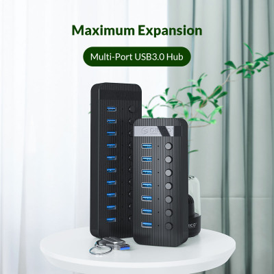 Bộ Chia USB HUB ORICO CT2U3-10AB 10 Cổng USB 3.0 Với Các Cổng Riêng Lẻ- Hàng Chính Hãng