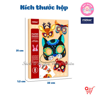 Đồ Chơi Stem Thiết Kế Mặt Nạ Giấy Hình Động Vật 3D cho bé - Animal Paper Masks Mideer