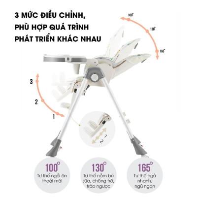 Ghế ngồi ăn dặm Mastela 1015 có thể điều chỉnh độ cao, ngả lưng, có bánh xe cho bé 6 tháng đến 5 tuổi chuẩn ASTM Mỹ