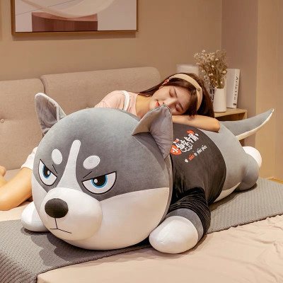 Thú nhồi bông chó Husky mặt ngáo - Size 80cm đến 1m5 - Gấu bông chó husky siêu to khổng lồ - Gối ôm mềm mịn cho bé