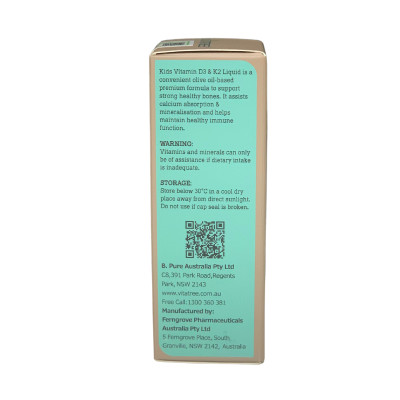 Thực phẩm bảo vệ sức khoẻ Kids Vitamin D3 & K2 Liquid - Bổ sung D3 – K2 Cho Bé 20ml