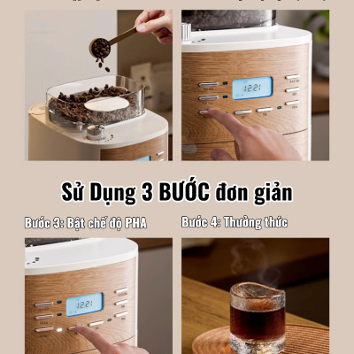 Máy Pha Cà Phê CF06 Tự Động Vừa Xay, Vừa Pha 2 Trong 1, Từ 2-12 Cốc/Lần, Hẹn Giờ Pha Thông Minh, Cối Xay Cafe Lưỡi Nón Độ Đồng Nhất Cao, Hàng Chính Hãng