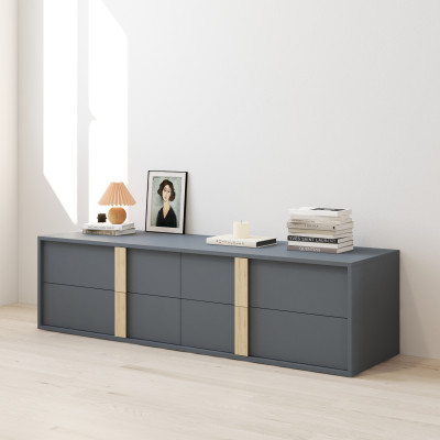HAPPY FURNITURE , Tủ lưu trữ 4 ngăn kéo - SPACE, THK_281 , 160cm x 45cm x 43cm DxRxC